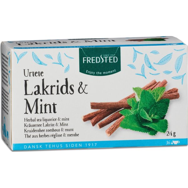 Fredsted Urtete Lakrids & Mint, 16 breve