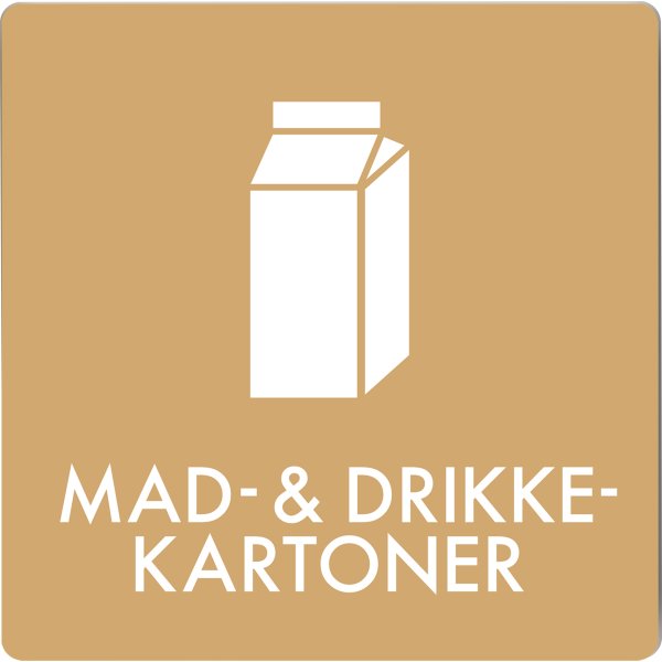 Affaldspiktogram udendørs 12x12cm alu, Madkartoner