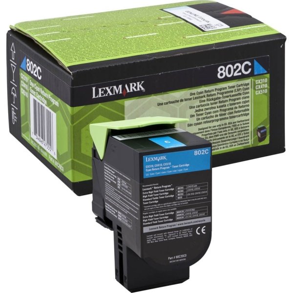 Lexmark 80C20C0 toner cyan 1000 s.