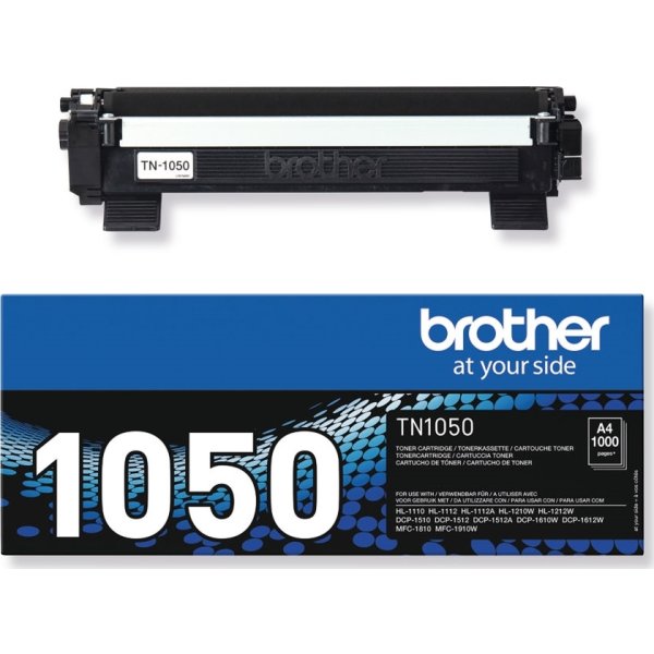 Brother TN1050 lasertoner, sort, 1.000 s