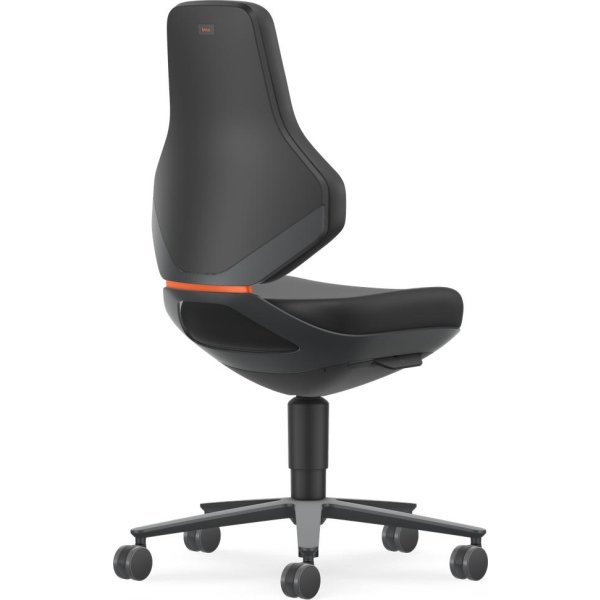 Texon Arbejdsstol, sort, Skintec, hjul