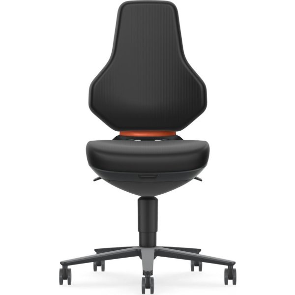 Texon Arbejdsstol, sort, Skintec, hjul