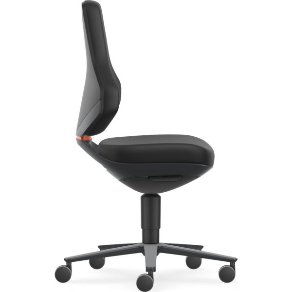 Texon Arbejdsstol, sort, Skintec, hjul