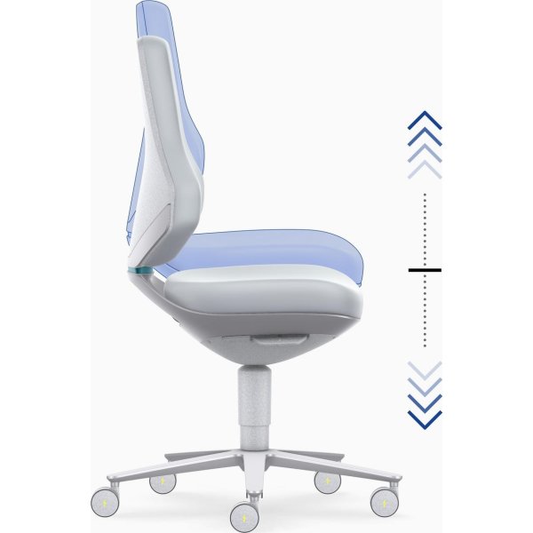 Texon Renrumsstol, sort, Skintec, hjul
