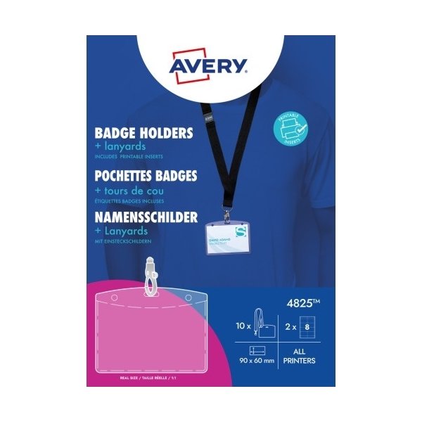 Avery 4825 Navneskilteholdere med nøglesnor