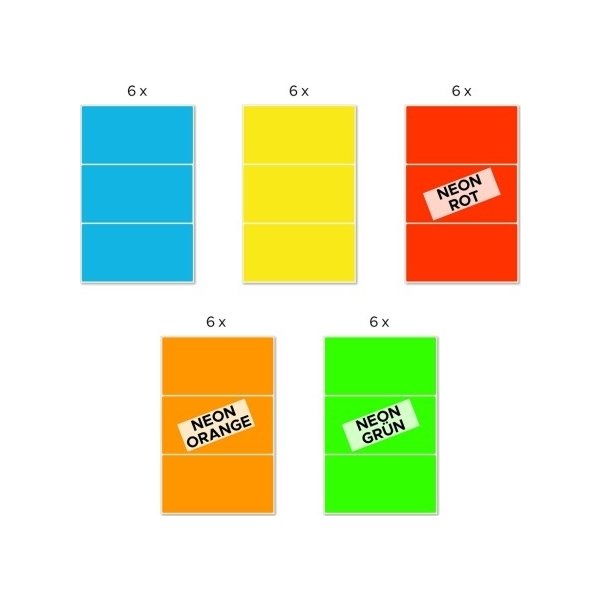 Avery 51046 Farvede etiketter, 98x51 mm, 90 stk.