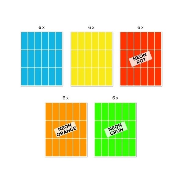 Avery 51047 Farvede etiketter, 50x19 mm, 540 stk.
