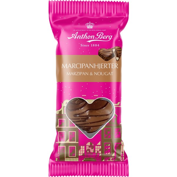 Anthon Berg Marcipanhjerter m/nougat, 84 g