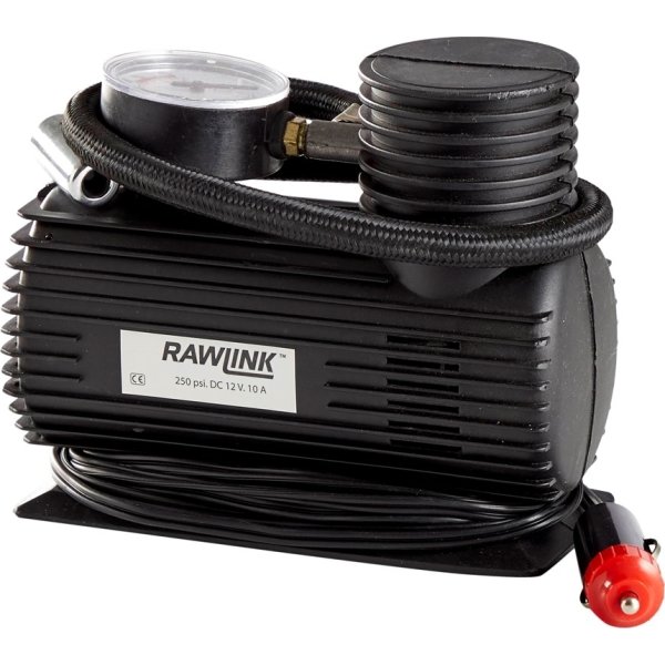 Rawlink luftpumpe, 12v m/ 3 løse nipler