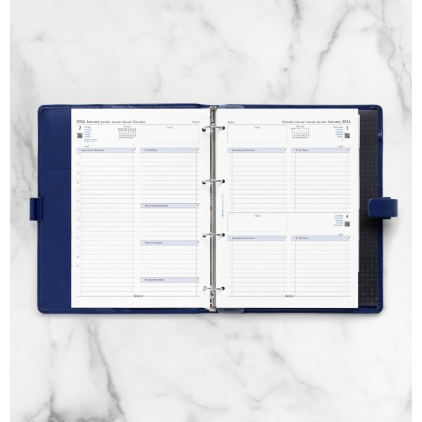 Filofax 2026 Refill | A4 | Dag | 5 sprog