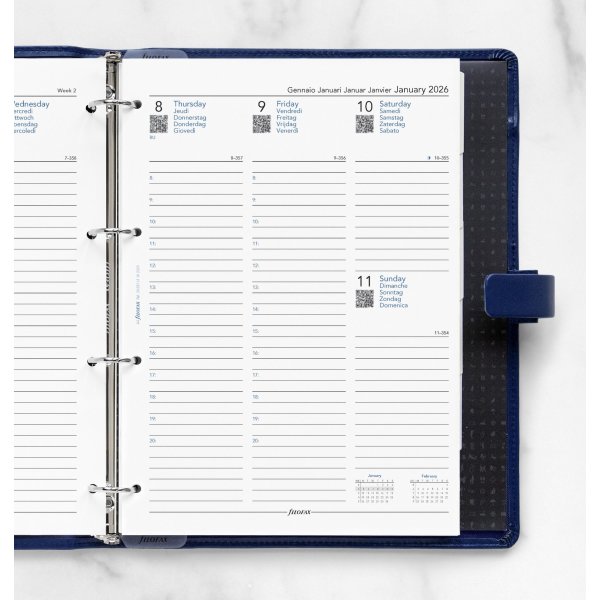 Filofax 2026 Refill | A4 | Uge | 5 sprog
