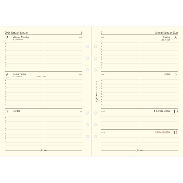 Filofax 2026 Refill | A5 | Uge