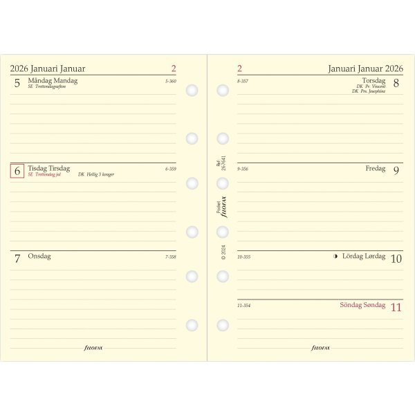 Filofax 2026 Refill | Pocket | Uge