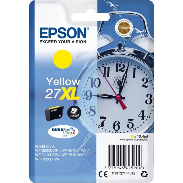 Epson 27XL blækpatron, gul, 1100 s.