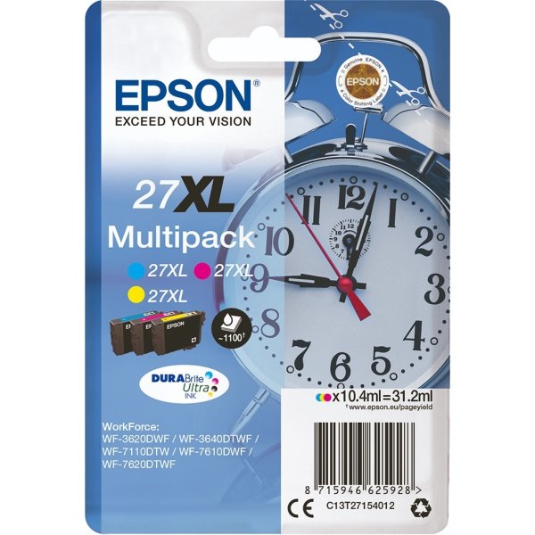 Epson 27XL blækpatron, 3-farver, 1100 s.