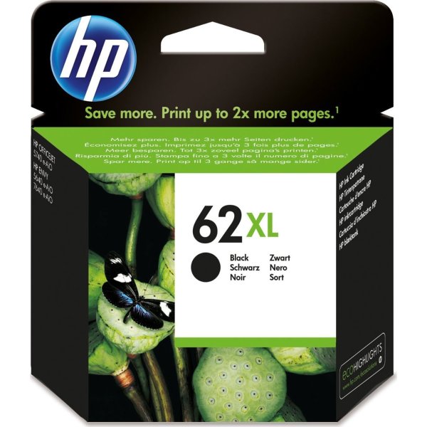 HP no 62XL C2P05AE blækpatron, sort, 600 s.
