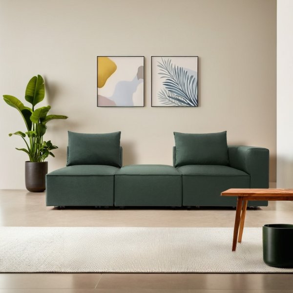 Fondi modulsofa, 3 moduler, grøn