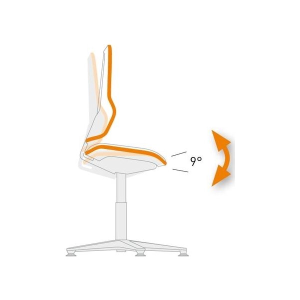 Neon ESD Arbejdsstol, sort/grå, PU-skum, hjul