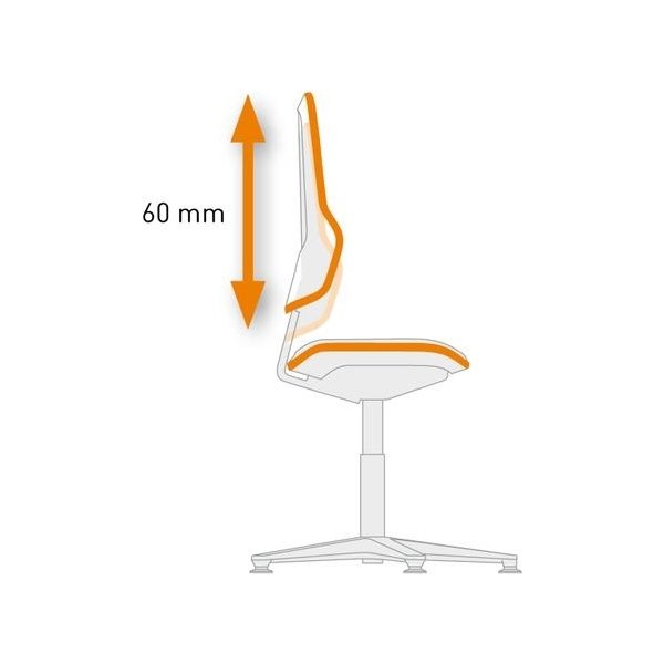 Neon ESD Arbejdsstol, sort/grå, Skintec, hjul