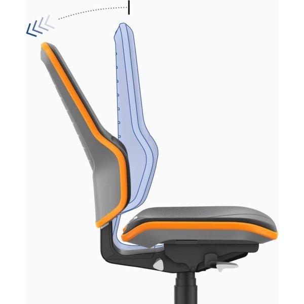 Neon Arbejdsstol, sort/blå, Skintec, fodstøtte