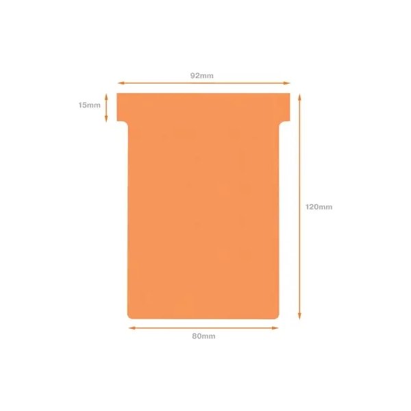 Nobo T-kort str. 3, 80 x 120mm, 100 stk, orange
