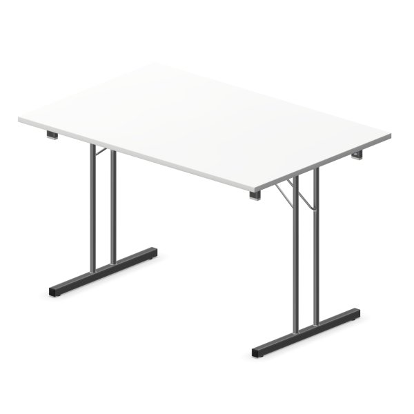 Bord med klapstel 120x80 cm, hvid laminat