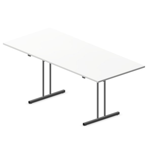 Bord med klapstel 180x80 cm, hvid laminat