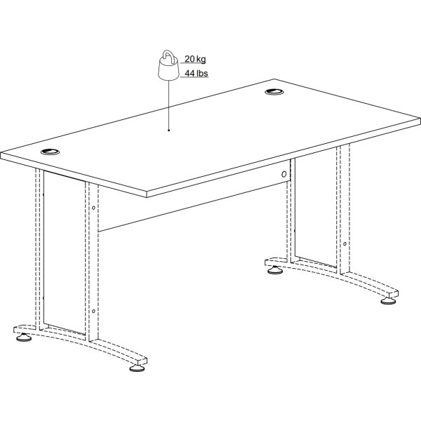 BudgetLine skrivebordsplade, 150x80 cm, sort