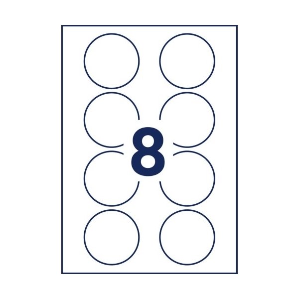 Avery L4881-20 Navnebadges, Ø 65 mm, Hvid