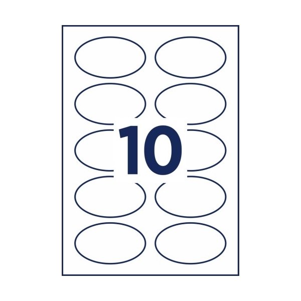Avery L4882-20 Navnebadges, 85 x 50 mm, Hvid