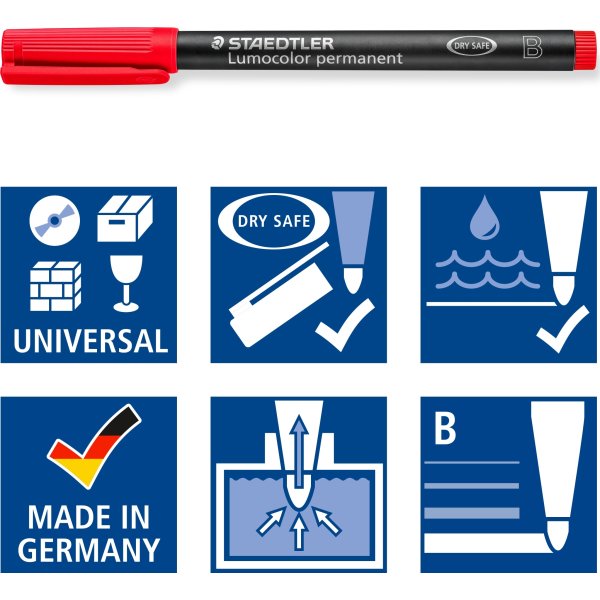 Staedtler Lumocolor 314 Märkpenna B, permanent, or