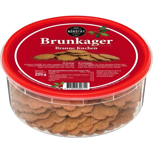 Nordthy Brunkager i dåse, 225 g