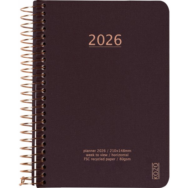 Kozo 2026 Kalender | A6 | Uge | Coffee