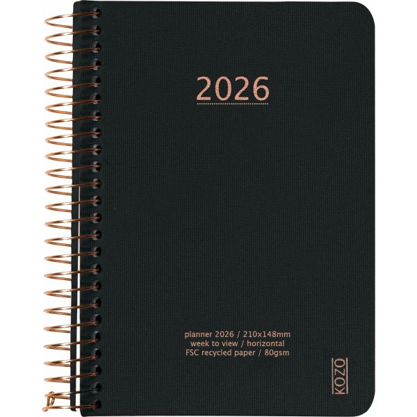 Kozo 2026 Kalender | A6 | Uge | Black
