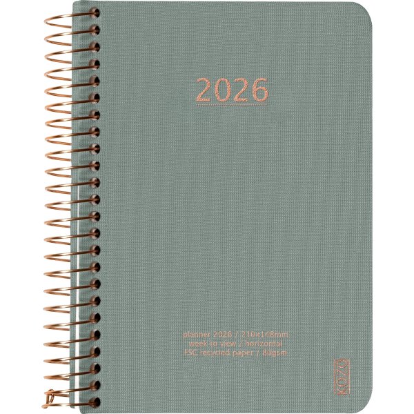 Kozo 2026 Kalender | A6 | Uge | Aloe Vera