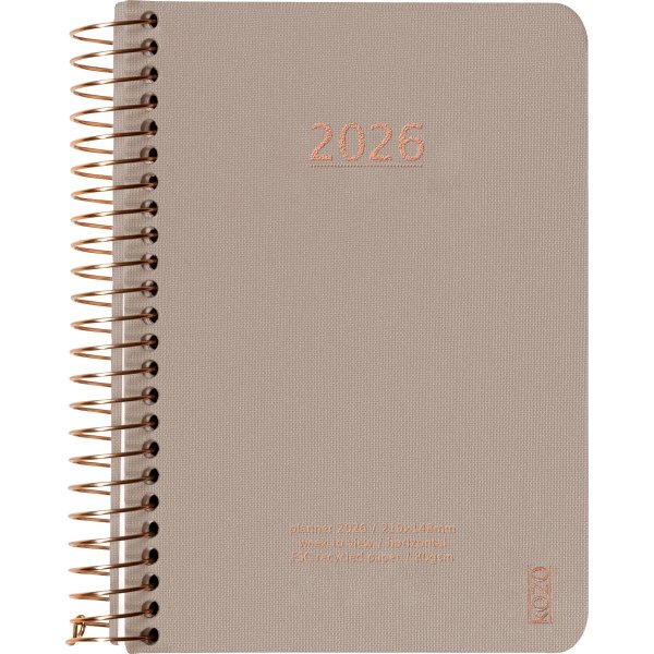 Kozo 2026 Kalender | A6 | Uge | Sand