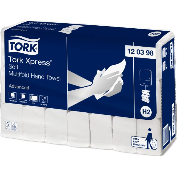 Tork H2 Xpress Advanced Håndklædeark 3-fold, 21 pk