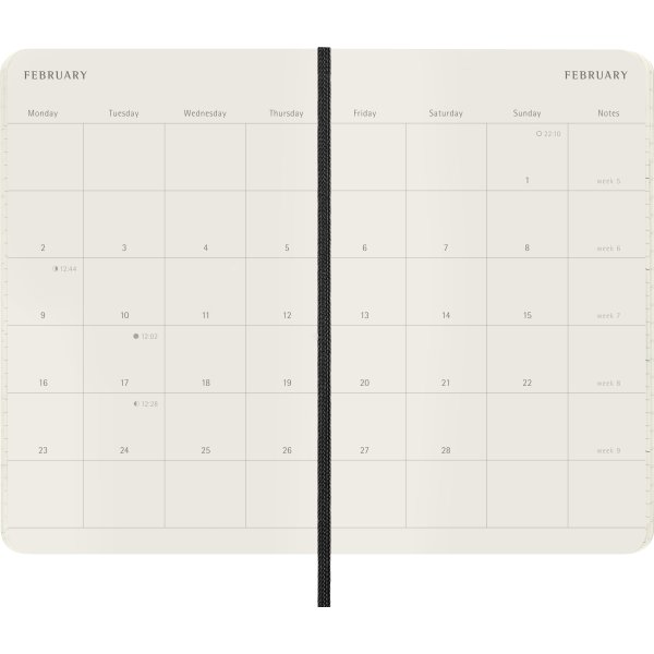 Moleskine 2026 Kalender | S | Måned | Poc.