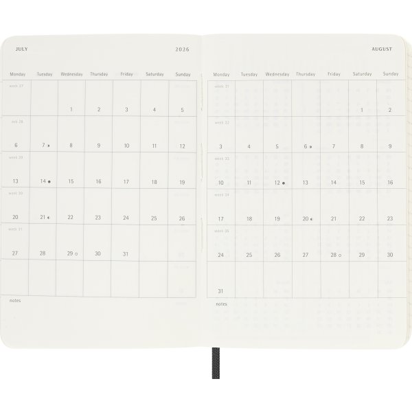 Moleskine 2026 Kalender | S | Måned | Poc.