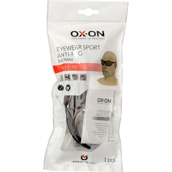 OX-ON Sikkerhedsbrille Sport Anti-Fog Comfort,Brun