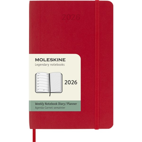 Moleskine 2026 Kalender | S | Uge | Poc. | Rød