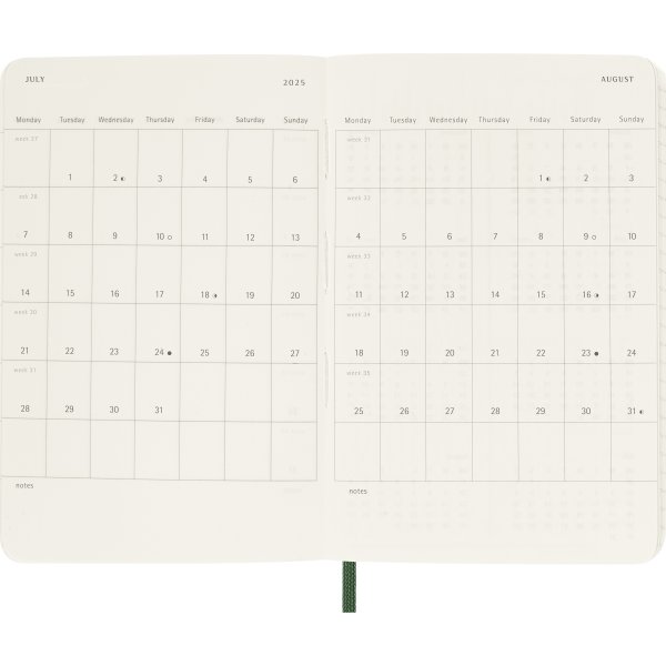 Moleskine 2026 Kalender | S | Dag | Poc. | Grøn