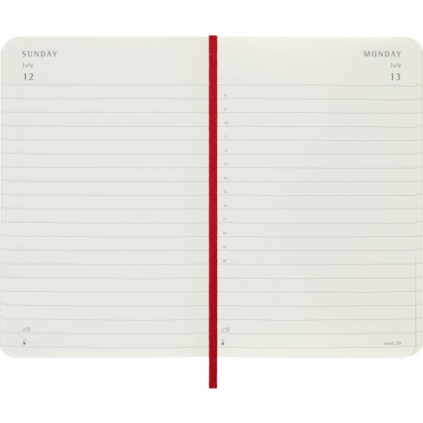 Moleskine 2026 Kalender | S | Dag | Poc. | Rød