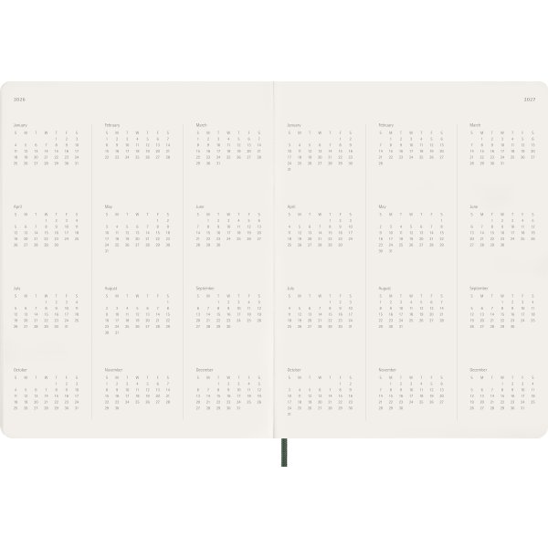 Moleskine 2026 Kalender | Ess. | Uge v. | Grøn