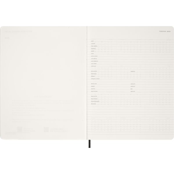 Moleskine 2026 Kalender | Ess. | Uge v. | Sort