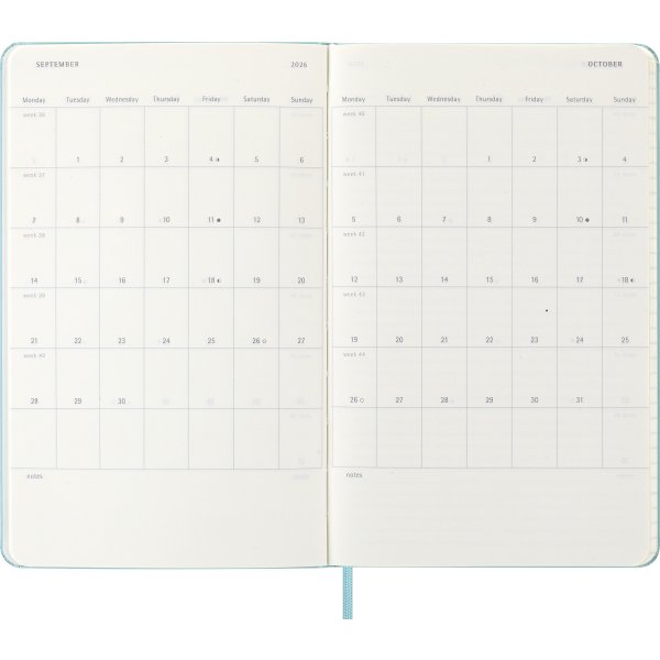 Moleskine 2026 Kalender | H | Uge | L | Lys blå