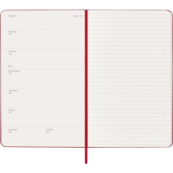 Moleskine 2026 Kalender | H | Uge | L | Rød