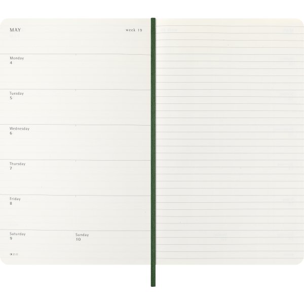 Moleskine 2026 Kalender | S | Uge | L | Grøn