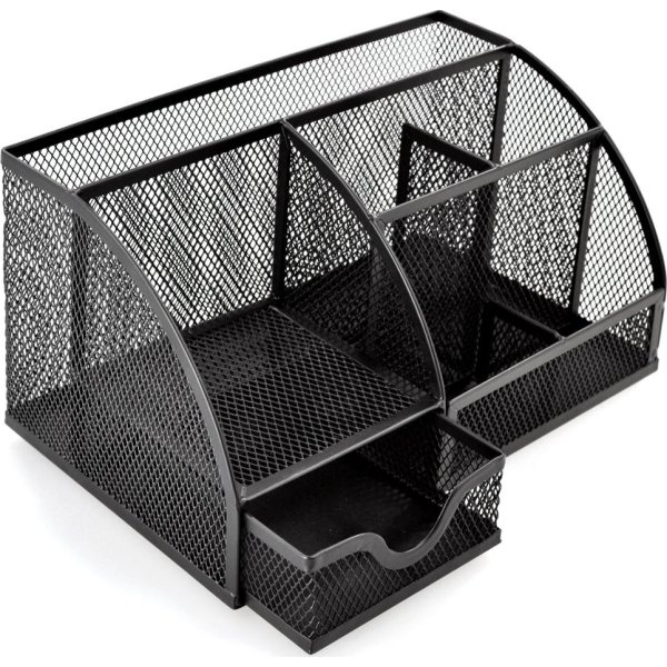 Office MESH Penne- og notesholder m.skuffe | Sort