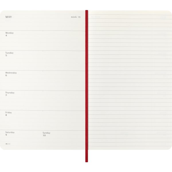 Moleskine 2026 Kalender | S | Uge | L | Rød